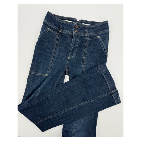 Pilcro Letterpress Anthropologie Jeans Womens 27 Blue High Rise Trouser Bootcut - Picture 1 of 12